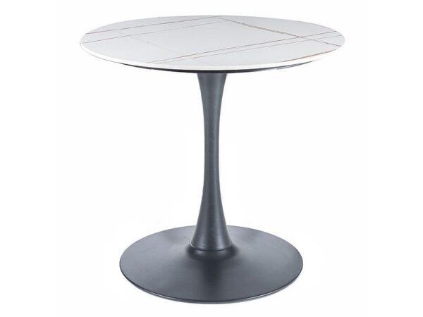 Tavolo rotondo Espero bianco/nero opaco - ø80/h75 cm