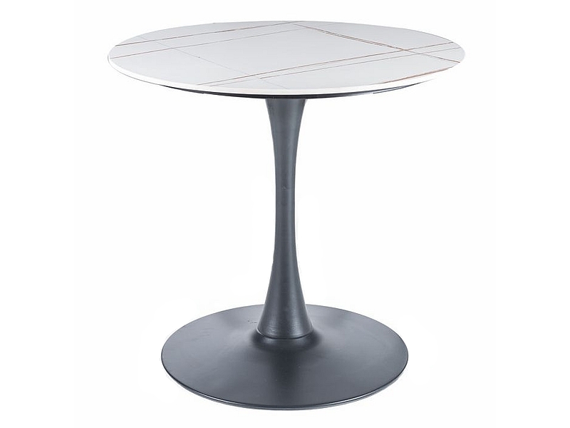 ESPEROBC80 STOL-ESPERO-BIALY-MAT-CZARNY-FI-80 Tavolo rotondo Espero bianco/nero opaco - ø80/h75 cm - immagine 1