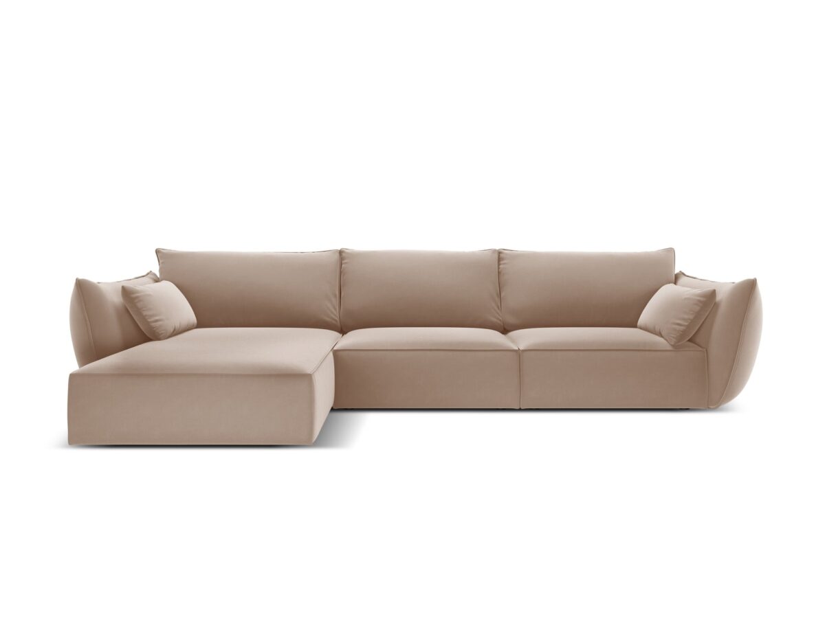Divano angolare 4 posti Kaelle in velluto - L308 cm - immagine 10