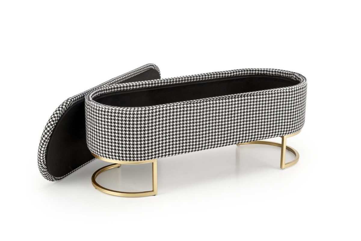 Panca imbottita Harmony in bianco/nero/oro - H42 cm - immagine 5