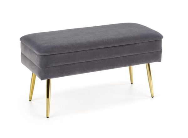 Panca da interno Velva in grigio/oro - H37 cm