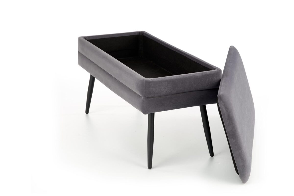Panca da interno Velva in grigio/nero - H37 cm - immagine 13