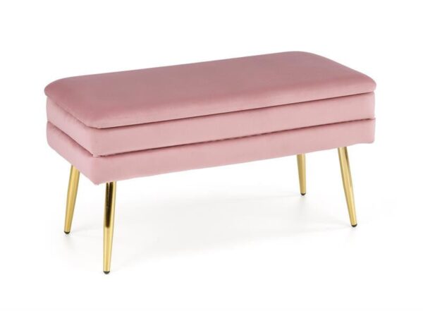 Panca da interno Velva in rosa/oro - H37 cm