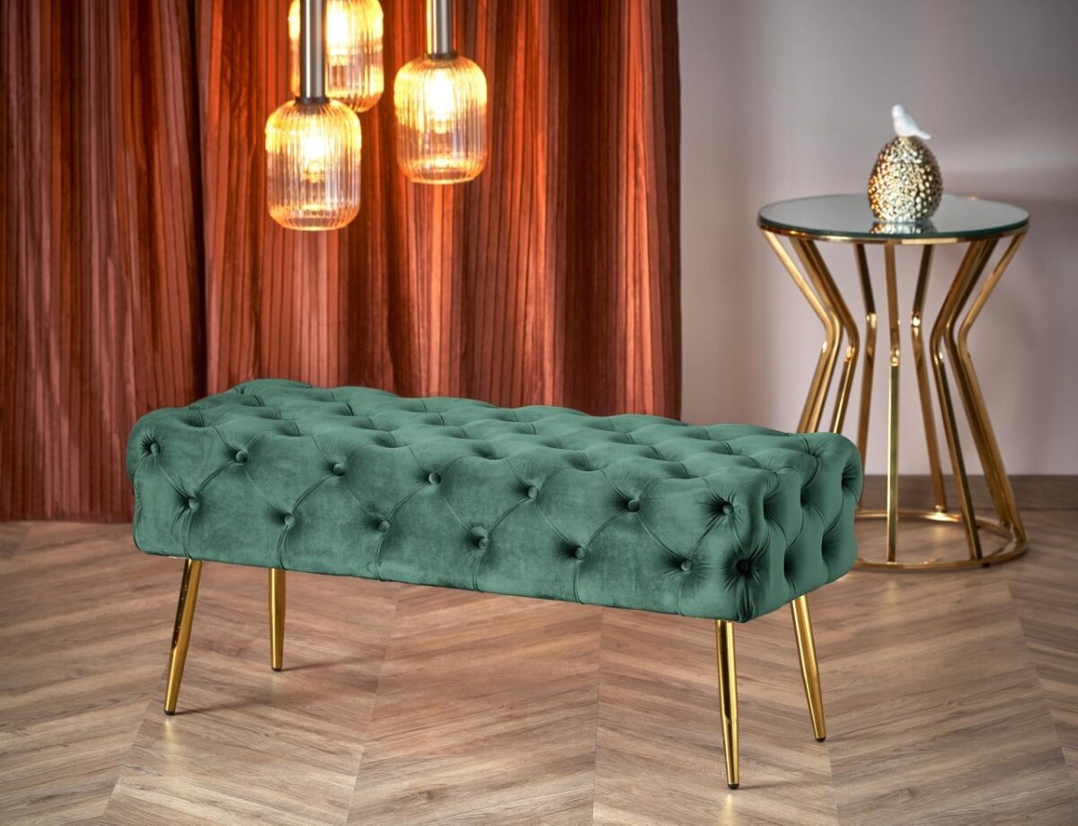 Panca imbottita Athena - Verde/Oro - immagine 9