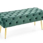 Panca imbottita Athena - Verde/Oro