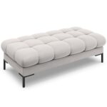 Panca Bali imbottita in velluto con gambe nere - L133cm