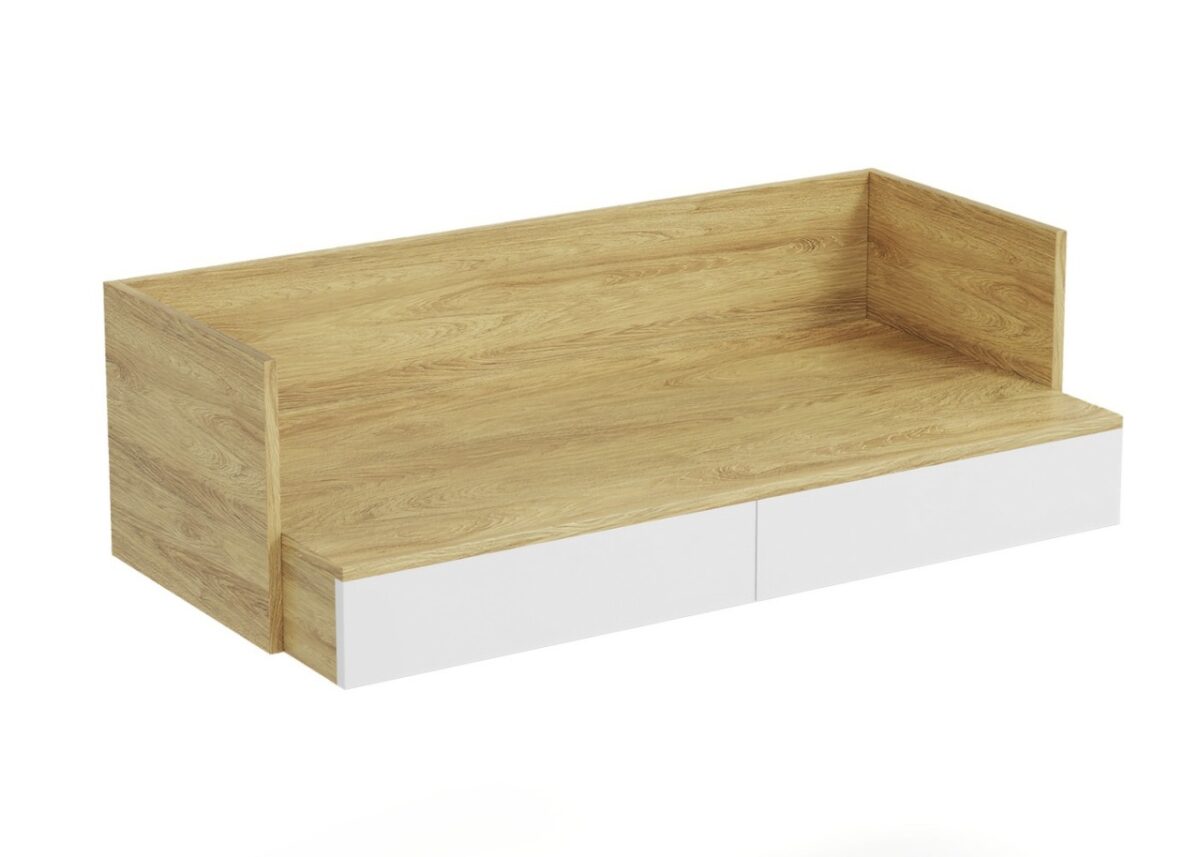 Modulo scrivania Mobius S2 in legno naturale/bianco - H38 - immagine 3