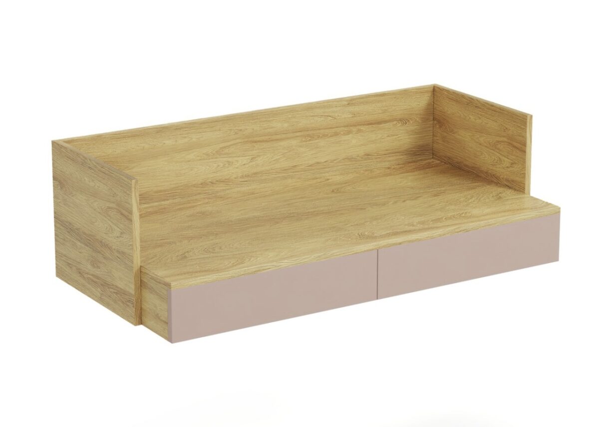 Modulo scrivania Mobius S2 in legno naturale/rosa - H38 - immagine 3