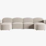 Divano 6 posti Blair in velluto - L354 cm