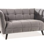 Divano Castello 2 in velluto grigio - Blu14/wenge