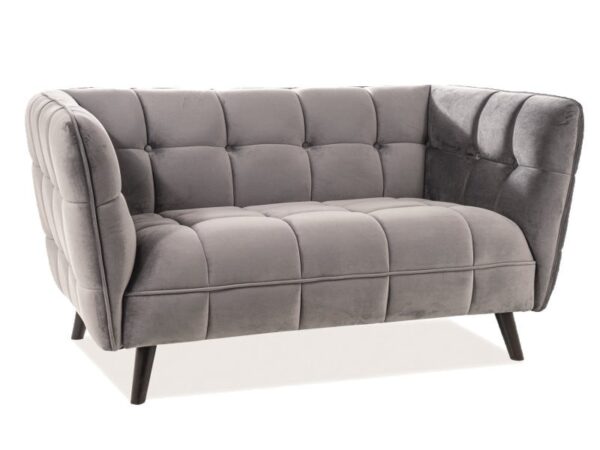Divano Castello 2 in velluto grigio - Blu14/wenge