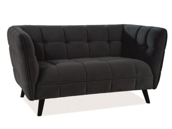canapea-castello-2-velvet-negru-blu19-wenge7325 Divano Castello 2 in velluto nero - Blu19/wenge - immagine 1