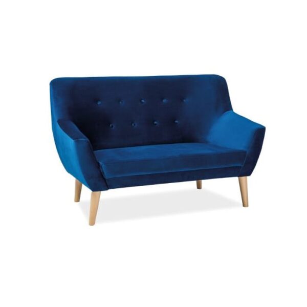 Divano Nordic 2 in velluto blu navy - Blu86