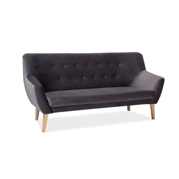 Divano Nordic 3 in velluto grigio Blu14 - H 90 cm