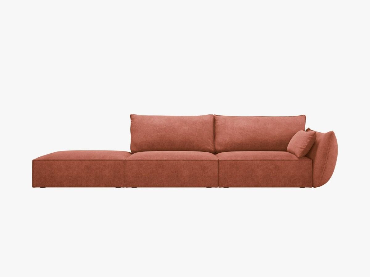 Divano aperto 4 posti Kaelle in ciniglia - L264 cm - immagine 9