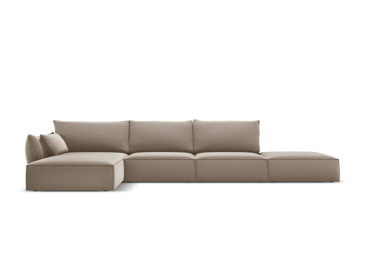Divano angolare 5 posti Kaelle in velluto - L364 cm - immagine 7