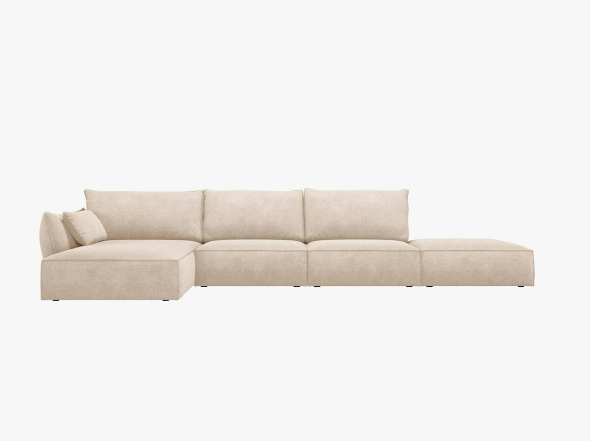 Divano angolare 5 posti Kaelle in ciniglia - L364 cm - immagine 8