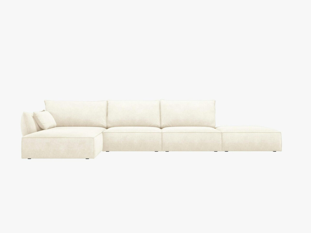 Divano angolare 5 posti Kaelle in ciniglia - L364 cm - immagine 9