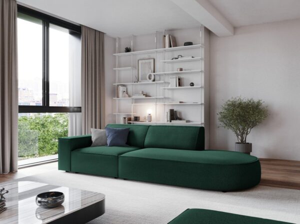 Divano aperto su un lato arrotondato 3 posti in tessuto Jodie