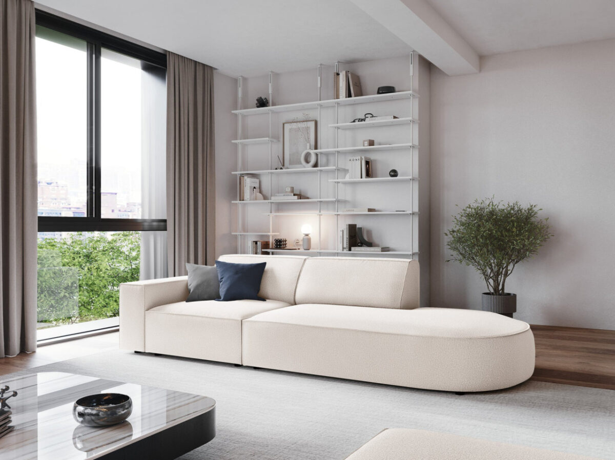 Divano aperto su un lato arrotondato 3 posti in tessuto Jodie - immagine 9