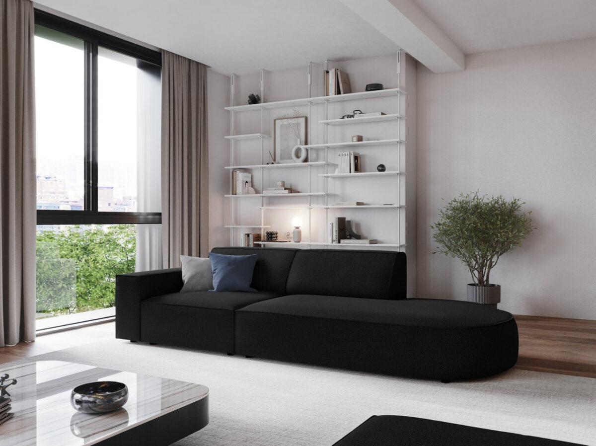 Divano aperto su un lato arrotondato 3 posti in tessuto Jodie - immagine 12