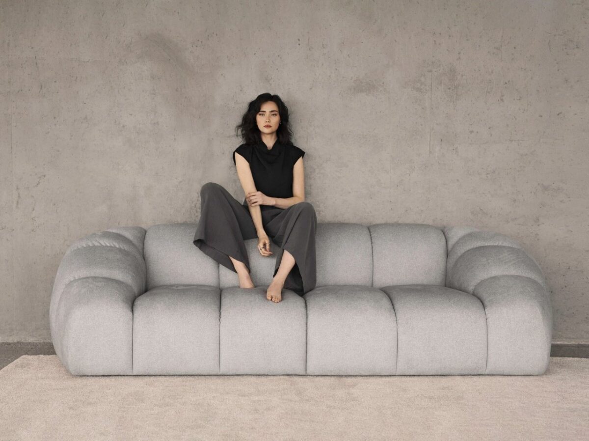 Divano Diana 3 posti tessuto - L254 cm - immagine 10