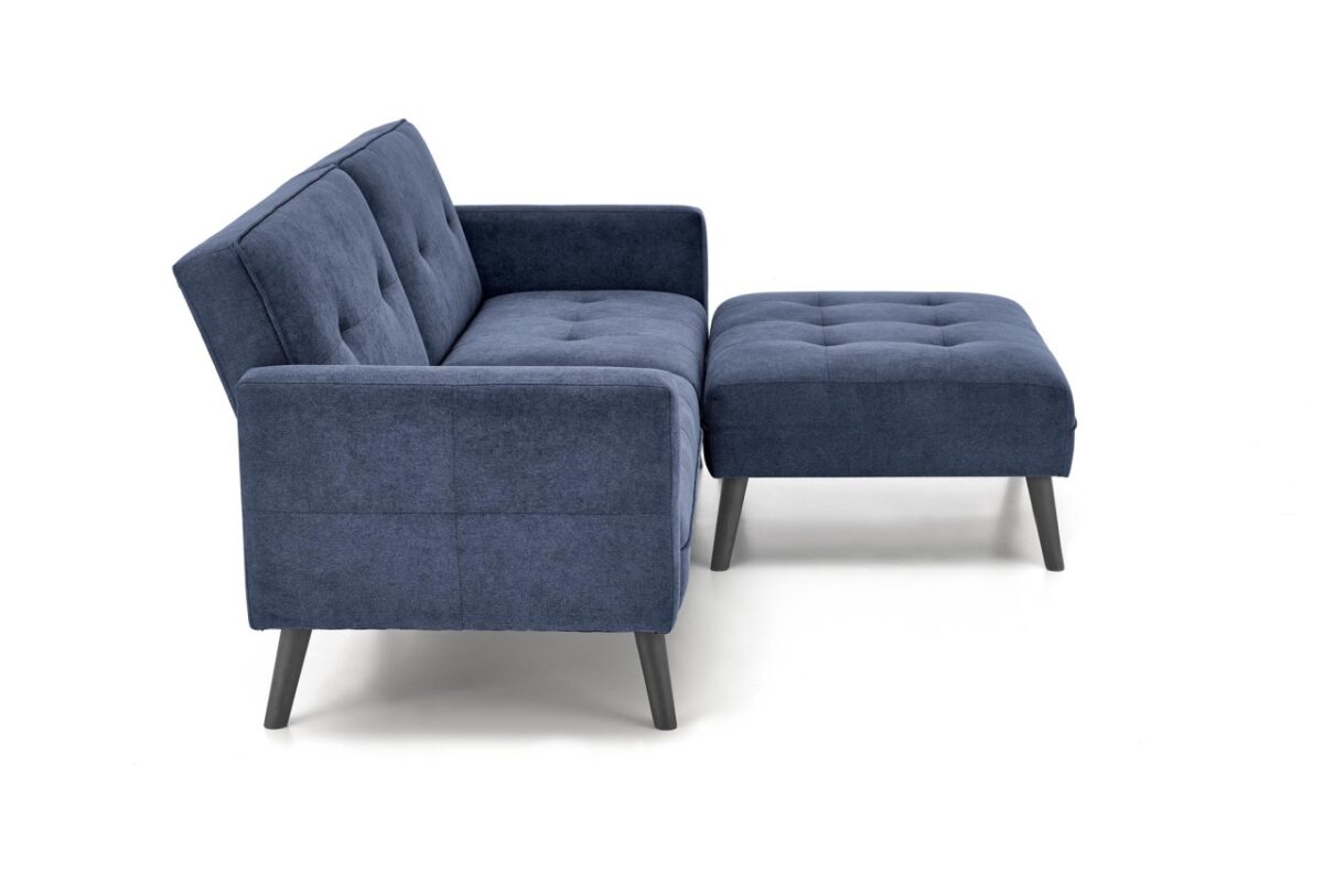 Divano letto Cornelius con sgabello blu - immagine 7