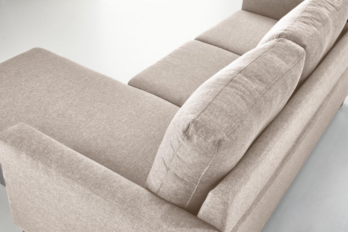 Divano Gerson con sgabello beige - immagine 3