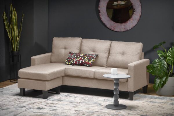 Divano Gerson con sgabello beige