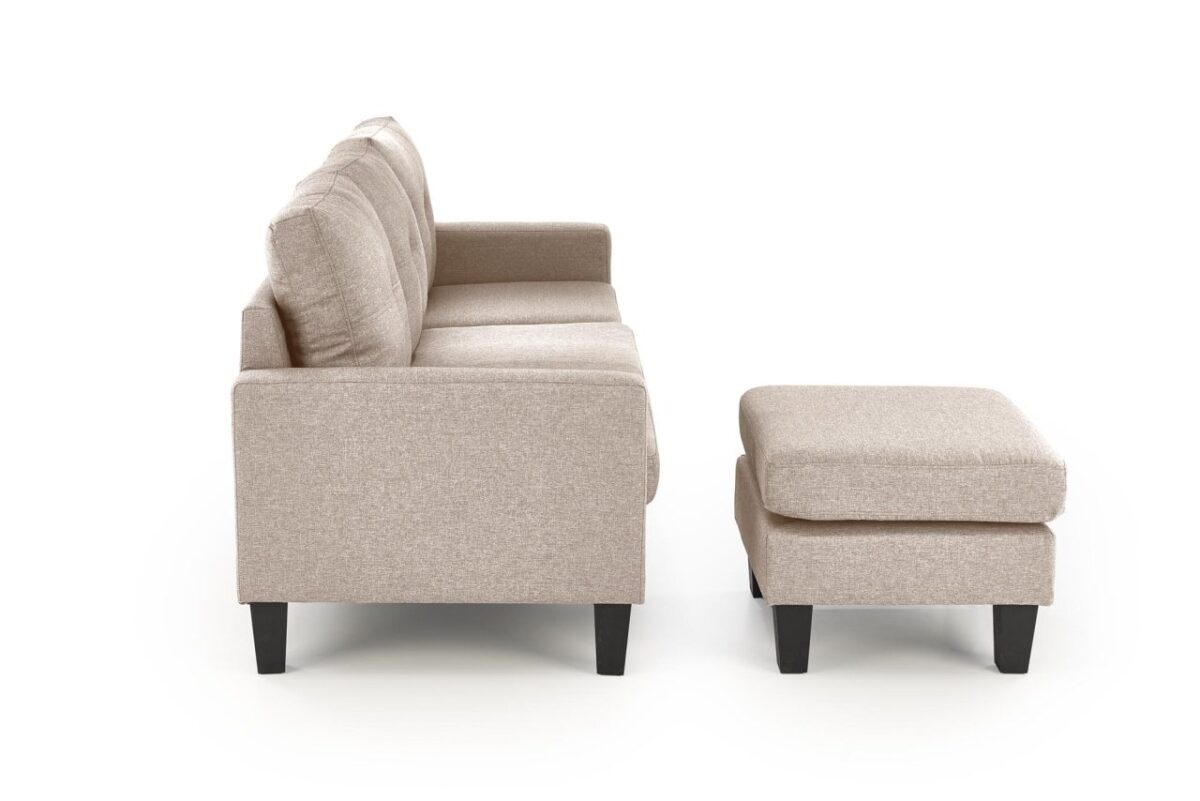 Divano Gerson con sgabello beige - immagine 4