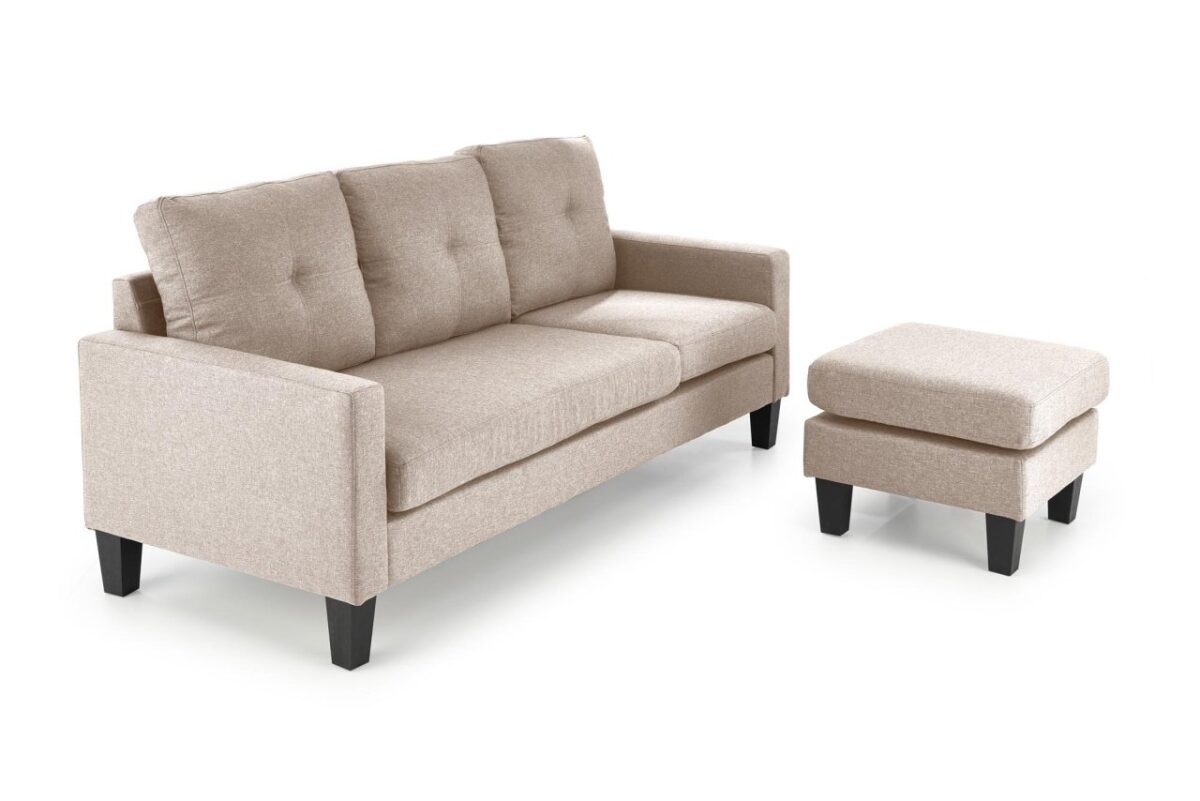 Divano Gerson con sgabello beige - immagine 5