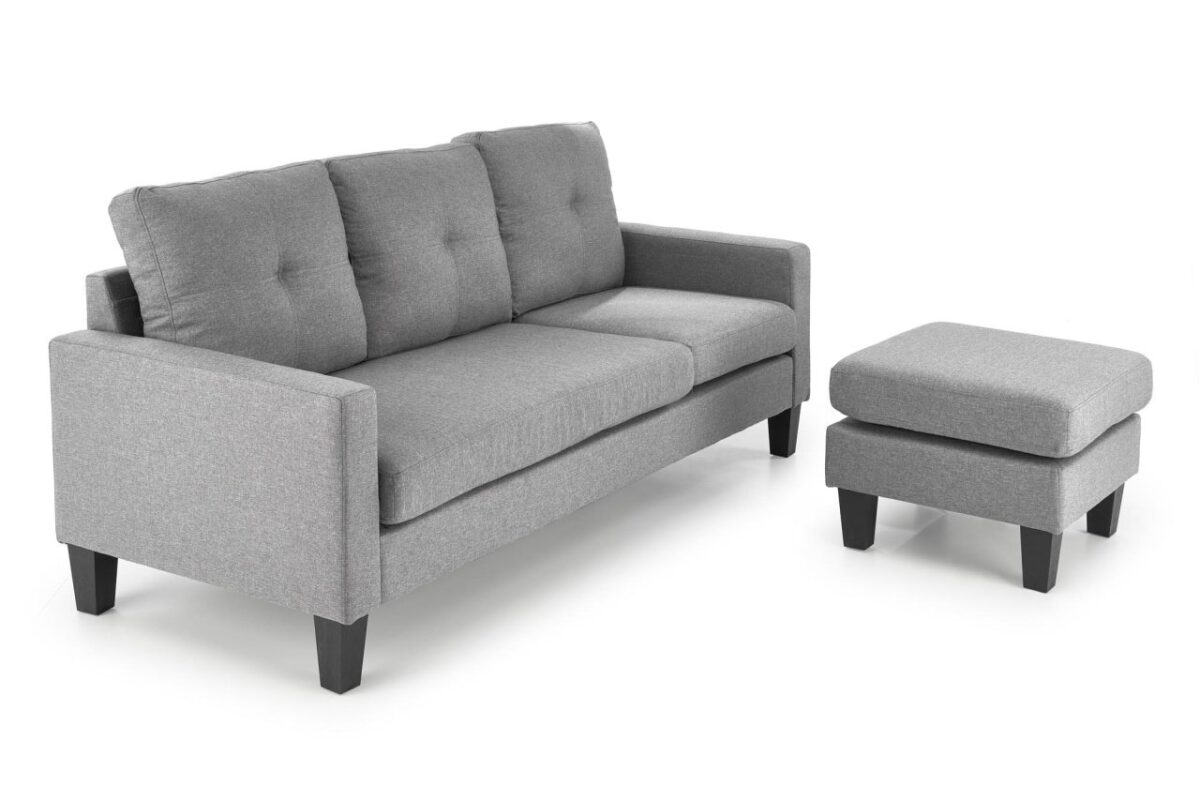 Divano Gerson con sgabello grigio - immagine 8