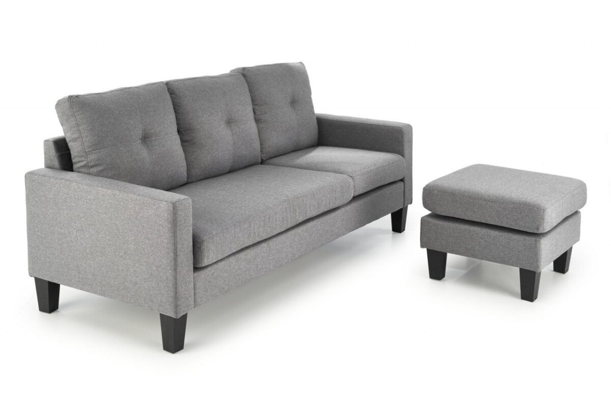 Divano Gerson con sgabello grigio - immagine 2