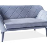 Divano Karo 2 in velluto grigio - Blu14/wenge