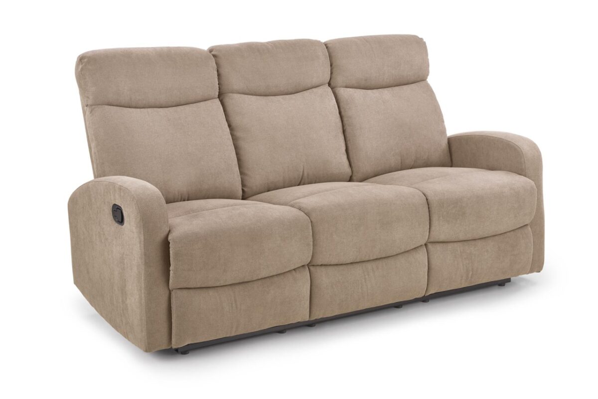 Divano reclinabile Oslo 3S in tessuto beige - H100 cm - immagine 11
