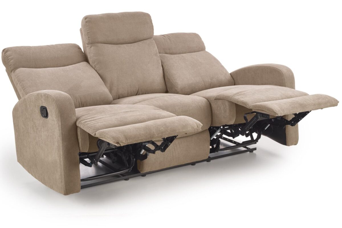 Divano reclinabile Oslo 3S in tessuto beige - H100 cm - immagine 19