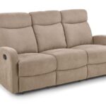 Divano reclinabile Oslo 3S in tessuto beige - H100 cm