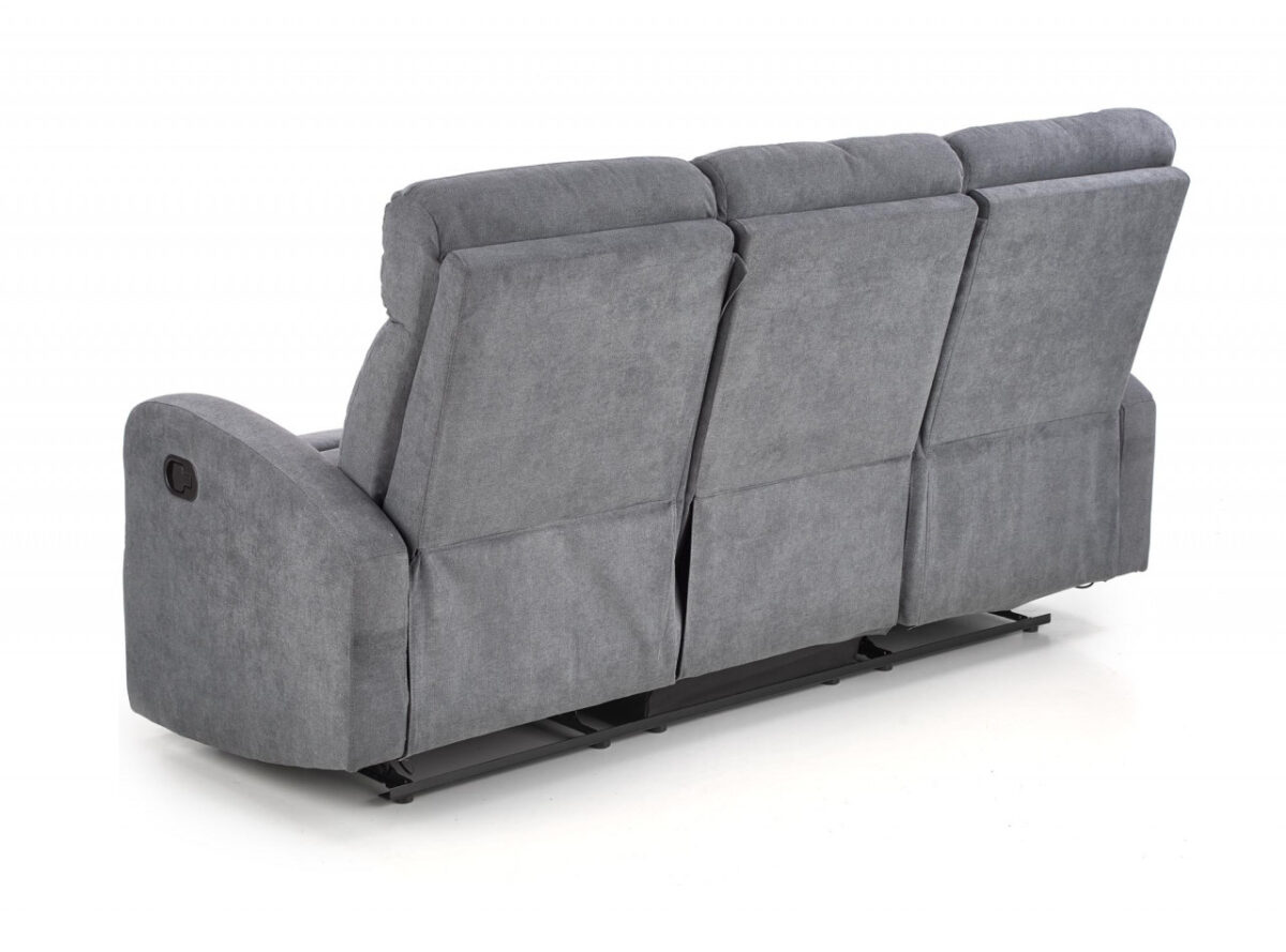 Divano reclinabile Oslo 3S in tessuto grigio scuro - H100 cm - immagine 8