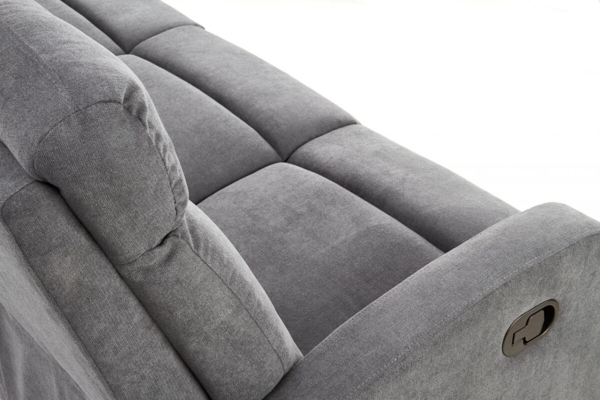 Divano reclinabile Oslo 3S in tessuto grigio scuro - H100 cm - immagine 11