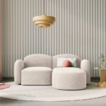 Divano angolare Blair 3 posti in ciniglia - L194 cm