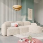 Divano angolare 4 posti Blair in ciniglia - L274 cm