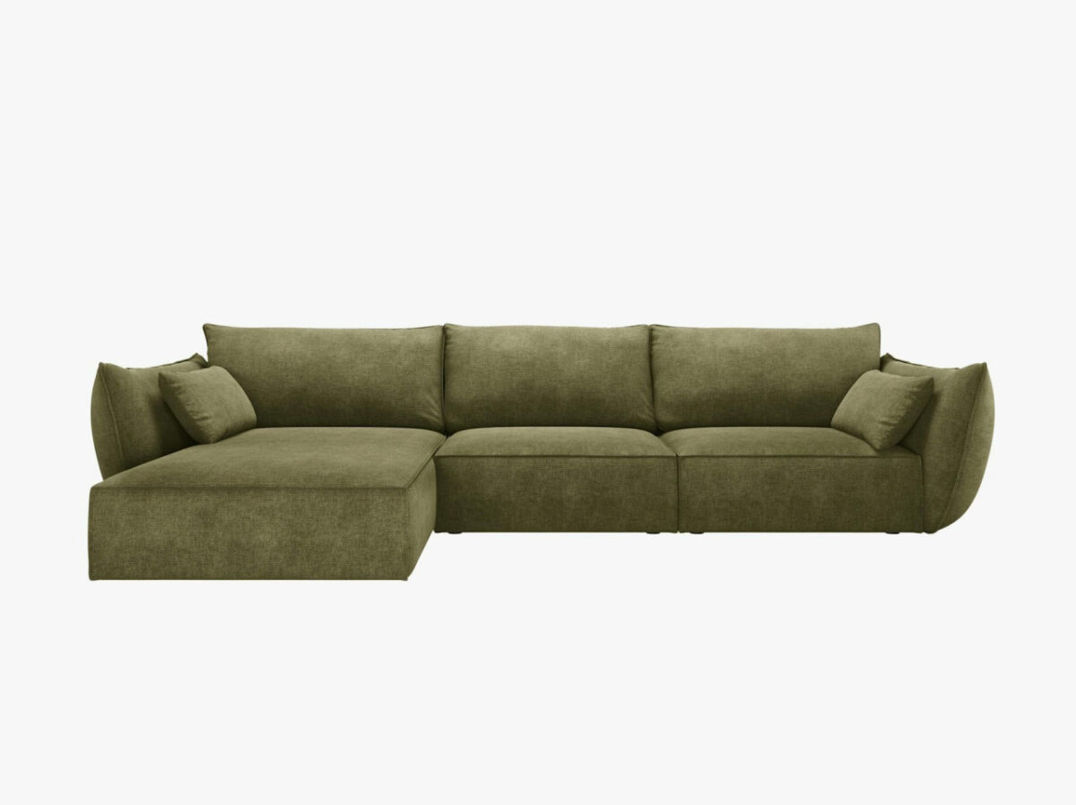 Divano angolare 4 posti Kaelle in ciniglia - L308 cm - immagine 7
