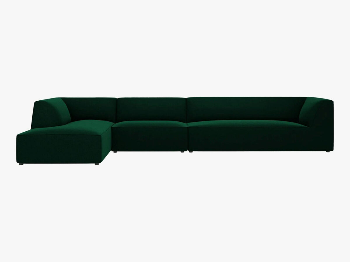 Divano angolare Ruby 5 posti in velluto - L366 cm - immagine 8