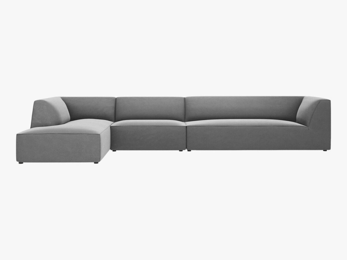 Divano angolare Ruby 5 posti in velluto - L366 cm - immagine 11