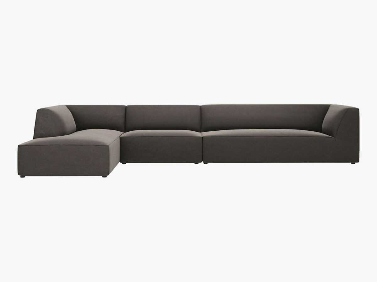 Divano angolare Ruby 5 posti in velluto - L366 cm - immagine 12