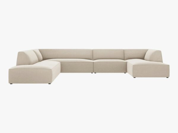 Divano angolare Ruby 7 posti in velluto - L366 cm