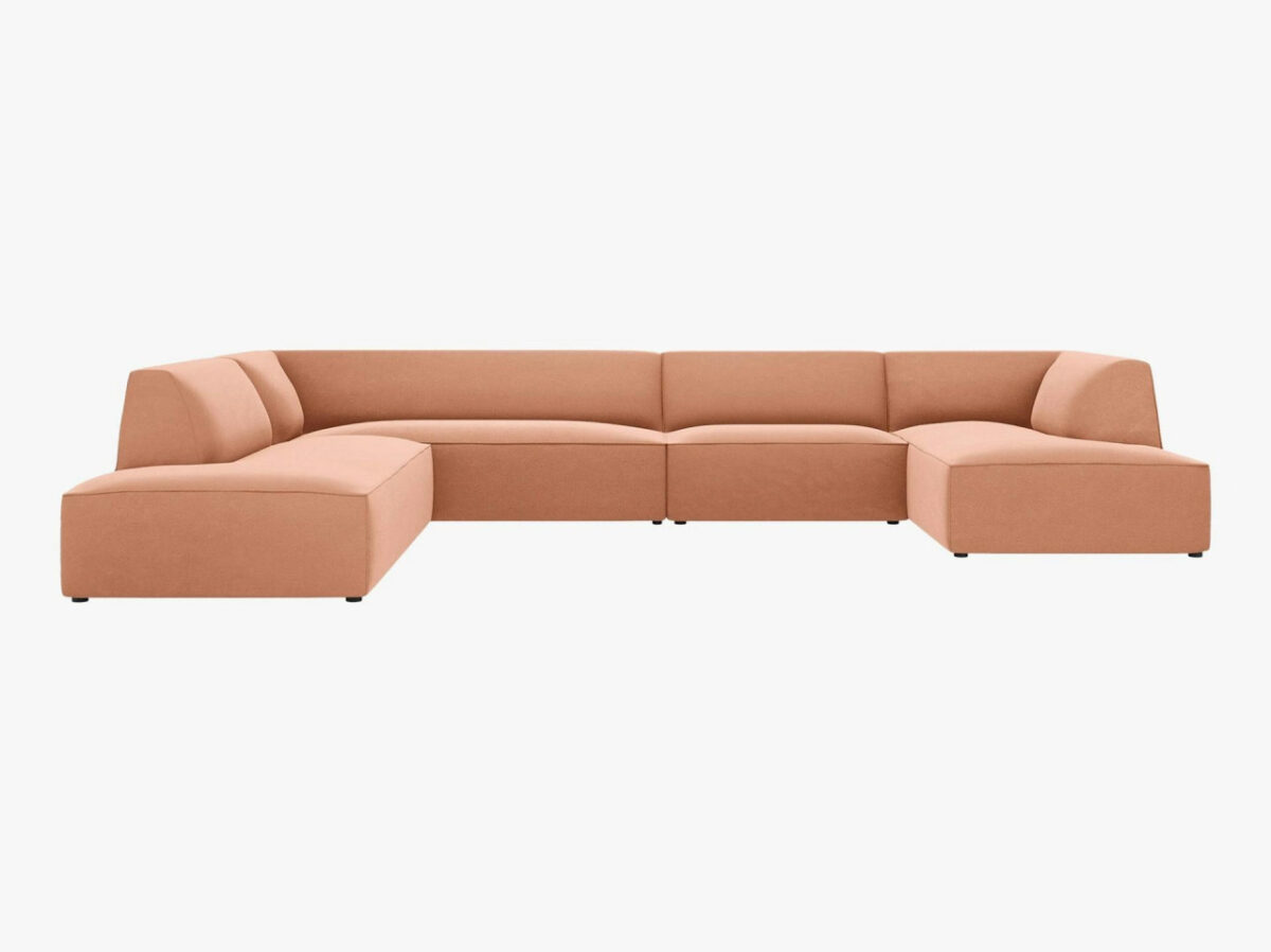 Divano angolare Ruby 7 posti in velluto - L366 cm - immagine 8