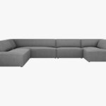 Divano angolare Ruby 7 posti in tessuto - L366 cm