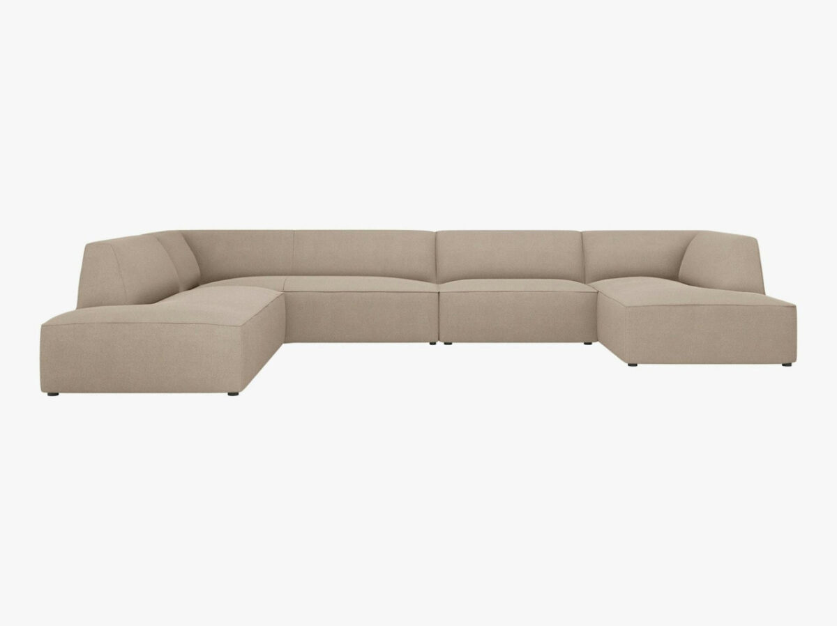 Divano angolare Ruby 7 posti in tessuto - L366 cm - immagine 9