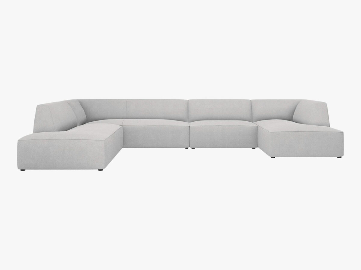 Divano angolare Ruby 7 posti in tessuto - L366 cm - immagine 10